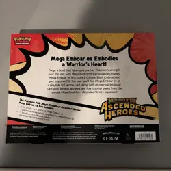 Pokemon Ascended Heroes Mega Emboar Ex Box 4 Packs tcg Sealed mega evolution - Image 2