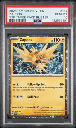 2024 POKEMON SVP EN-SV BLACK STAR PROMO #157 ZAPDOS PSA 10 - Image 1