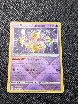 Pokemon Radiant Alakazam 059/195 Silver Tempest Ultra Rare Holo NM - Image 1