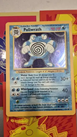 Poliwrath Base Set 2 15/130 Holo Unlimited Holo Rare Pokemon TCG WOTC NM - Image 1