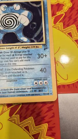 Poliwrath Base Set 2 15/130 Holo Unlimited Holo Rare Pokemon TCG WOTC NM - Image 4