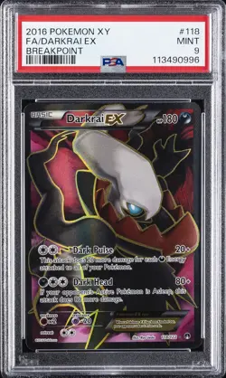 2016 POKEMON XY BREAKPOINT #118 FULL ART/DARKRAI EX PSA 9 - Image 1