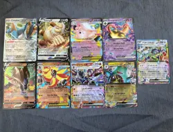 Pokemon TCG 9-Card Ultra Rare Lot EX/V/VMAX Holo Full Art Mixed - Image 1