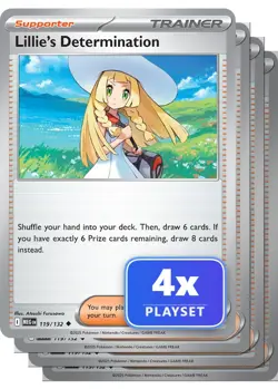 Playset of 4 Lillie's Determination 119/132 Uncommon Mega Evolution Pokemon NM/M - Image 1