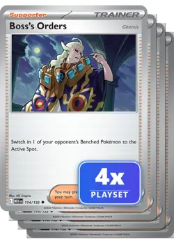Playset of 4 Boss's Orders 114/132 Uncommon Mega Evolution Pokemon NM/M - Image 1