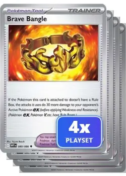 Playset of 4 Brave Bangle 080/086 Uncommon White Flare Pokemon NM/M - Image 1