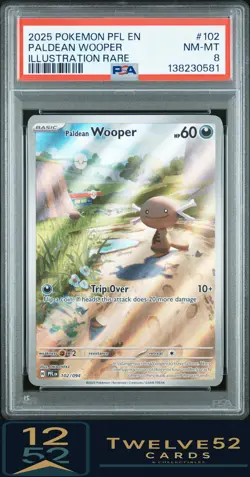 2025 Pokemon Pfl En-Phantasmal Flames Paldean Wooper 8 PSA - Image 1