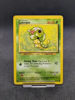 Caterpie Base Set 45/102 Common Pokemon WOTC LP/Played - Image 1
