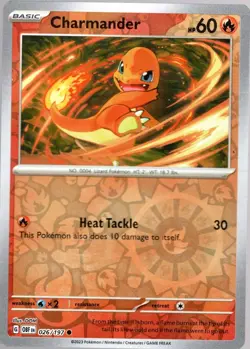 Pokemon Charmander Common SV03: Obsidian Flames 026/197 NM - Image 1