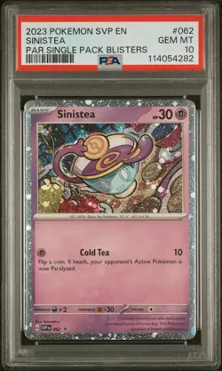 2023 Pokemon Scarlet & Violet Black Star Promos Sinistea #062 PSA 10 - Image 1