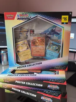 NEW Pokemon TCG S&V Prismatic Evolutions Poster Collection Box Sealed DG Sticker - Image 1