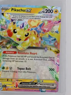 Pokemon Pikachu ex Double Rare SV08: Surging Sparks 057/191 NM - Image 1