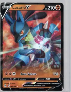 Pokemon Lucario V Ultra Rare SWSH08: Fusion Strike 146/264 NM - Image 1