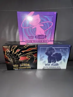 Pokemon TCG 1 Fusion Strike ETB & 1 Lost Origin & 1 Silver Tempest ETB Sealed - Image 1