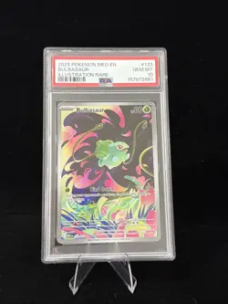 2025 POKEMON MEG EN-MEGA EVOLUTION BULBASAUR ILLUSTRATION RARE #133 PSA 10 - Image 1