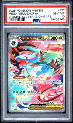 2025 POKEMON MEG EN-MEGA EVOLUTION #177 MEGA VENUSAUR EX PSA 10 - Image 1