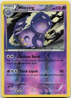 Weezing 28/124 Reverse Holo Pokemon Fates Collide - LP - Image 1