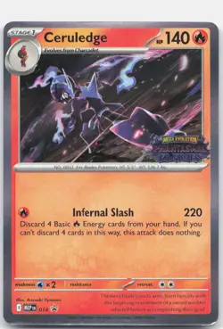 Ceruledge (Prerelease) 014 Holo Promo ME: Mega Evolution Promo Pokemon Holo NM - Image 1