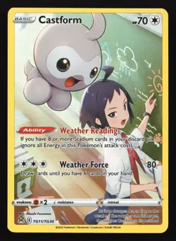 Pokemon Castform TG11 Lost Origin Trainer Gallery Ultra Rare Full Art Holo MP - Image 1