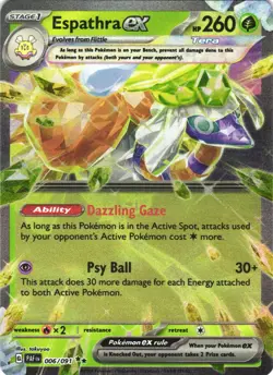 ESPATHRA EX 006/091 DOUBLE RARE PALDEAN FATES POKEMON NEAR MINT - Image 2