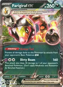 FARIGIRAF EX 108/162 DOUBLE RARE TEMPORAL FORCES POKEMON NEAR MINT - Image 2