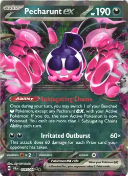 PECHARUNT EX 039/064 DOUBLE RARE SHROUDED FABLE POKEMON NEAR MINT - Image 2