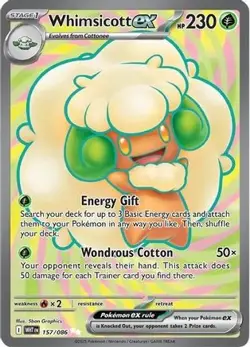 WHIMSICOTT EX 157/086 HOLO ULTRA RARE WHITE FLARE POKEMON NEAR MINT - Image 1