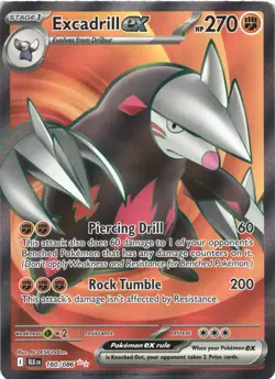EXCADRILL EX 160/086 HOLO ULTRA RARE BLACK BOLT POKEMON NEAR MINT - Image 2
