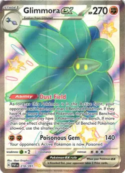 GLIMMORA EX 218/091 SHINY ULTRA RARE PALDEAN FATES POKEMON NEAR MINT - Image 2