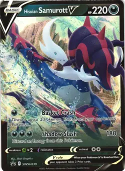 HISUIAN SAMUROTT V SWSH239 HOLO PROMO SWORD & SHIELD PROMO POKEMON HOLO NM/M - Image 2