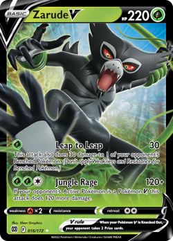 ZARUDE V 016/172 HOLO V RARE BRILLIANT STARS POKEMON HOLO NEAR MINT - Image 1