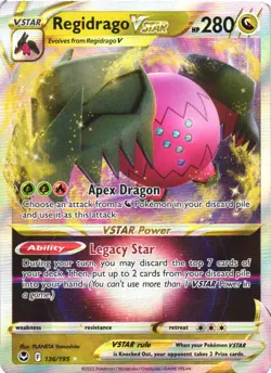 REGIDRAGO VSTAR 136/195 HOLO VSTAR RARE SILVER TEMPEST POKEMON HOLO NEAR MINT - Image 2