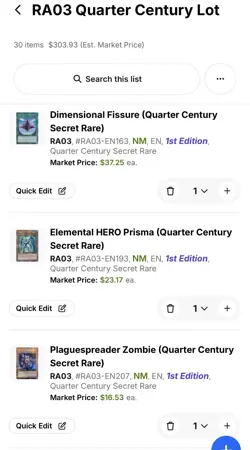 30x Card Quarter Century Rare Lot $300 Value of Yu-Gi-Oh Quarter Century Bonanza - Image 3