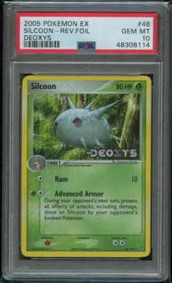 Pokemon Silcoon Reverse Holo PSA 10 Gem Mint 46/107 Ex Deoxys POP 10 - Image 1