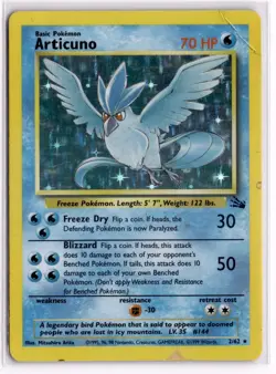 Articuno 2/62 Holo Rare Fossil Pokemon 1st Edition Holo Heavily Played - Image 1