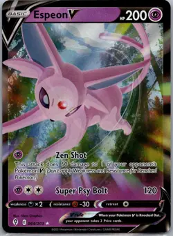 Espeon V 064/203 Evolving Skies V Rare Holo Pokemon - Image 1