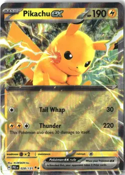 Pikachu ex 028/131 Double Rare Prismatic Evolutions Pokemon Holo Near Mint - Image 1