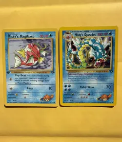 🔥 Misty’s Gyarados Holo + 1st Edition Misty’s Magikarp Gym Challenge Duo 🔥 - Image 1
