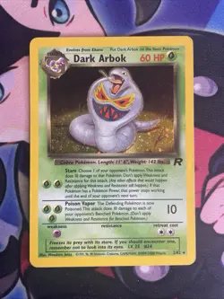 Pokemon TCG WOTC Team Rocket Dark Arbok 2/82 Holo Rare LP+ Swirl - Image 1