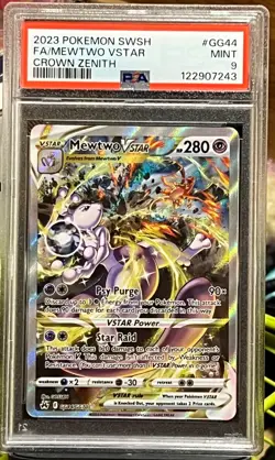 2023 Pokemon Mewtwo VSTAR GG44/GG70 Crown Zenith: Galarian Gallery PSA 9 - Image 1