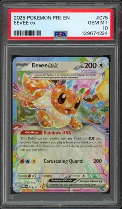 2025 Pokemon Prismatic Evolutions Eevee EX 075/131 PSA 10 Gem Mint - Image 1