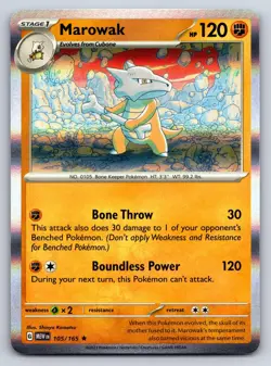 MAROWAK 105/165 RARE 151 POKEMON HOLO NM - Image 1