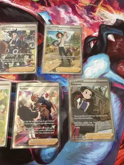 Pokemon TCG Crown Zenith Full Art Trainer Gallery x 7 Cheren Grant Roxanne Volo - Image 3
