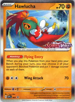 Hawlucha (Prerelease) 007 Holo Promo Scarlet & Violet Promo Pokemon Near Mint - Image 1