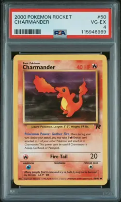 2000 Pokemon Rocket Charmander #50 PSA 4 VG-EX - Image 1