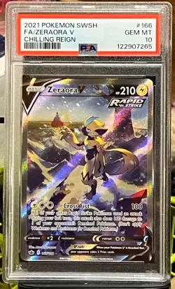 PSA 10 - GEM MINT: 2021 Pokemon Chilling Reign Alt Art Zeraora V 166/198 - Image 1