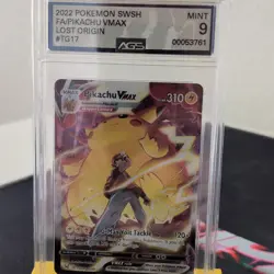 2022 Pokemon Pikachu VMAX TG17/TG30 Lost Origin Trainer Gallery AGS 9 Mint - Image 4