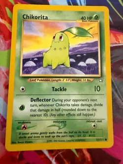 Chikorita 53/111 Common Neo Genesis Pokemon Unlimited LP - Image 1