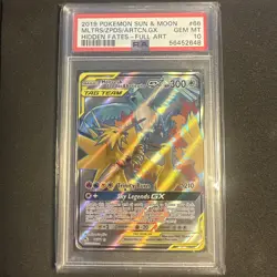 2019 Pokemon SM Hidden Fates Moltres & Zapdos ArticunoTag Team #66/68 PSA 10 - Image 1