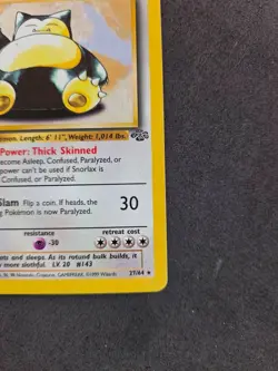 Pokemon Jungle Unlimited Snorlax 27/64 Non Holo - Vintage WOTC - Image 5